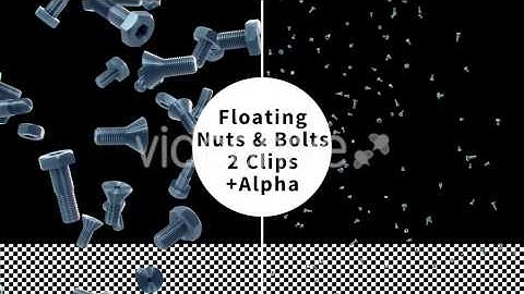Videohive Floating Nuts and Bolts with Alpha