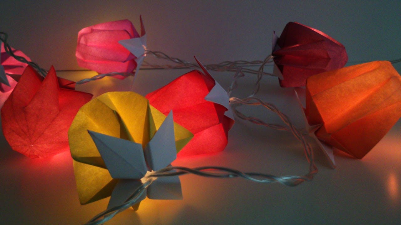 HD / TUTO: Faire des lampions en origami pour une guirlande - Make  lanterns origami for garland 