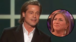 Jennifer Aniston Reacts To Brad Pitts Wife Joke During Sag Awards 2020 Speech