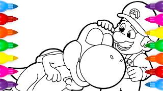 Drawing and Coloring "Mario and Yoshi's First Meeting" scene | The Super Mario Galaxy Movie