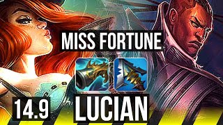MISS FORTUNE & Lulu vs LUCIAN & Zilean (ADC) | 14/1/6, Legendary | BR Master | 14.9