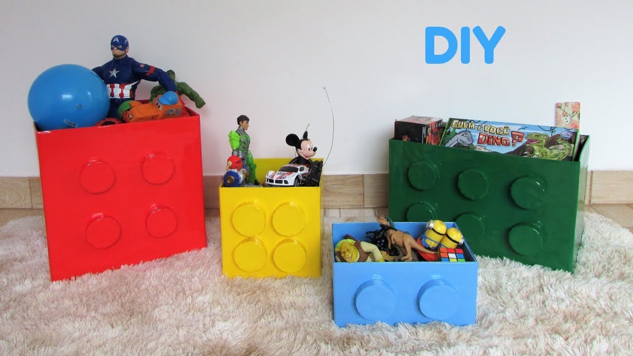 DIY Caixas organizadoras para brinquedos peças de montar tipo(Lego) YouTube DIY Caixas organizadoras para brinquedos peças de montar tipo(Lego) YouTube