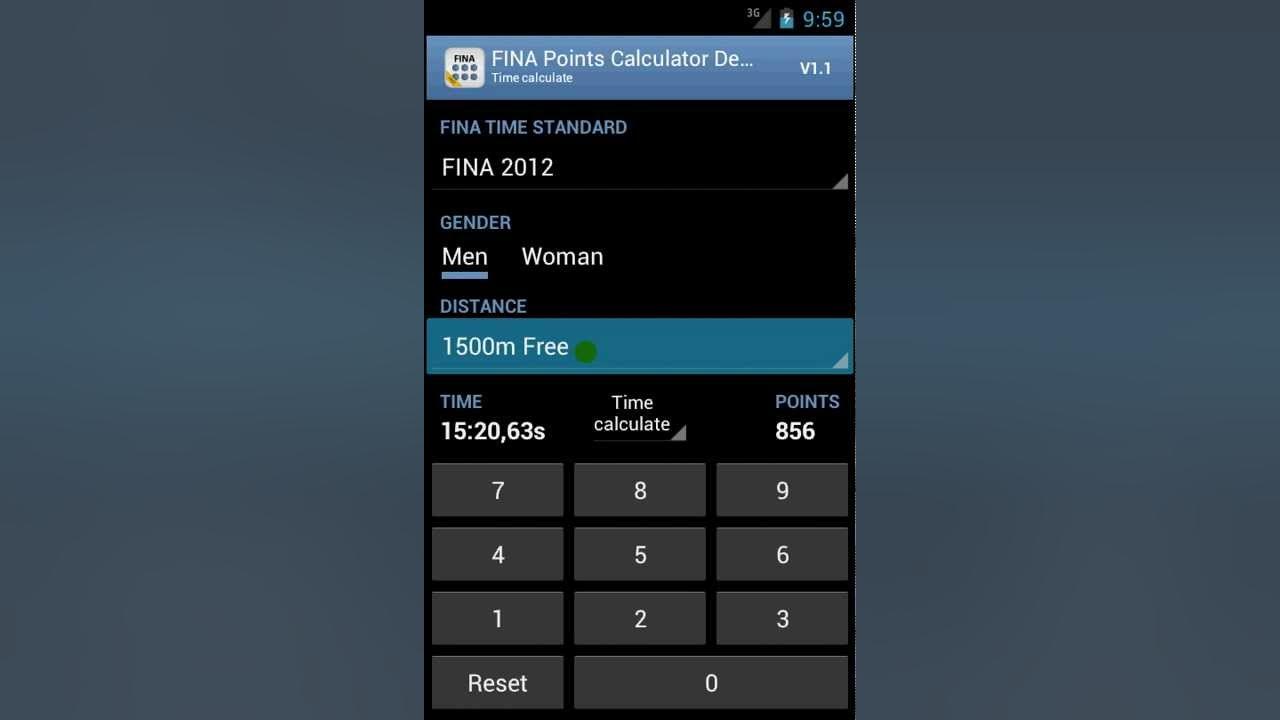Fina Points Calculator Demo YouTube
