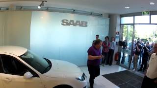 Sports Performance Saab History: Backing in the last Saab built into the Saab Car Museum