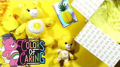 YELLOW Care Bears Care Package for the SUMMER – ft. FUNSHINE Bear