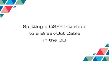 Cubro Packetmaster Split QSFP Interface using the CLI