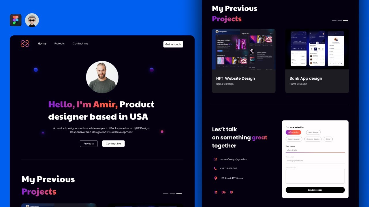 How to design a portfolio website in Figma( UI Design Tutorial 2024)