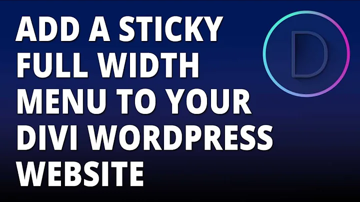 Divi - add a sticky menu to the divi theme 👈