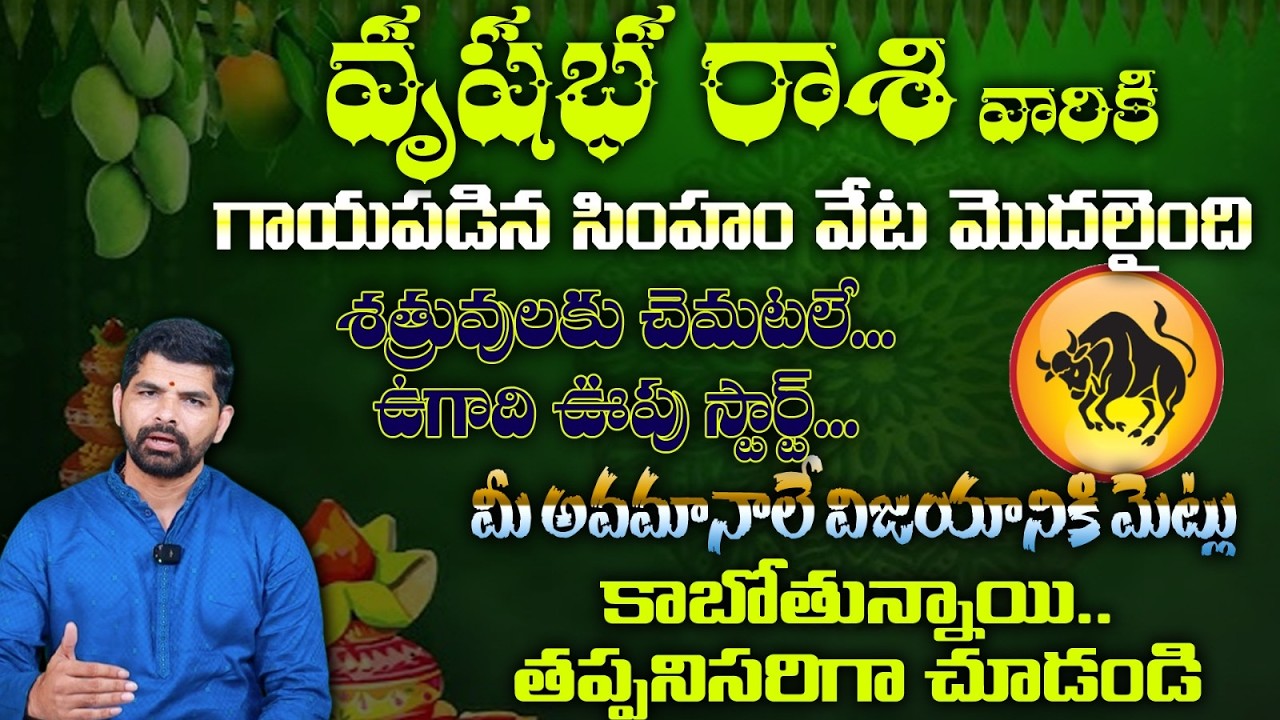 వృషభ రాశి వారికి గాయపడిన సింహం వేట మొదలైంది శత్రువులకు చెమటలే...ఉగాది ఊపు స్టార్ట్...