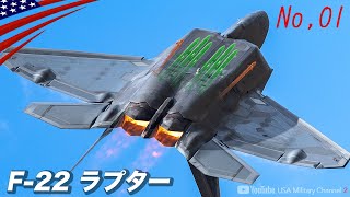 世界最強ステルス戦闘機【空を制圧するF-22ラプター】先制発見！攻撃！撃破！