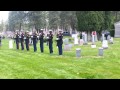 Marine corps 3 volley salute with a true bugler playing taps