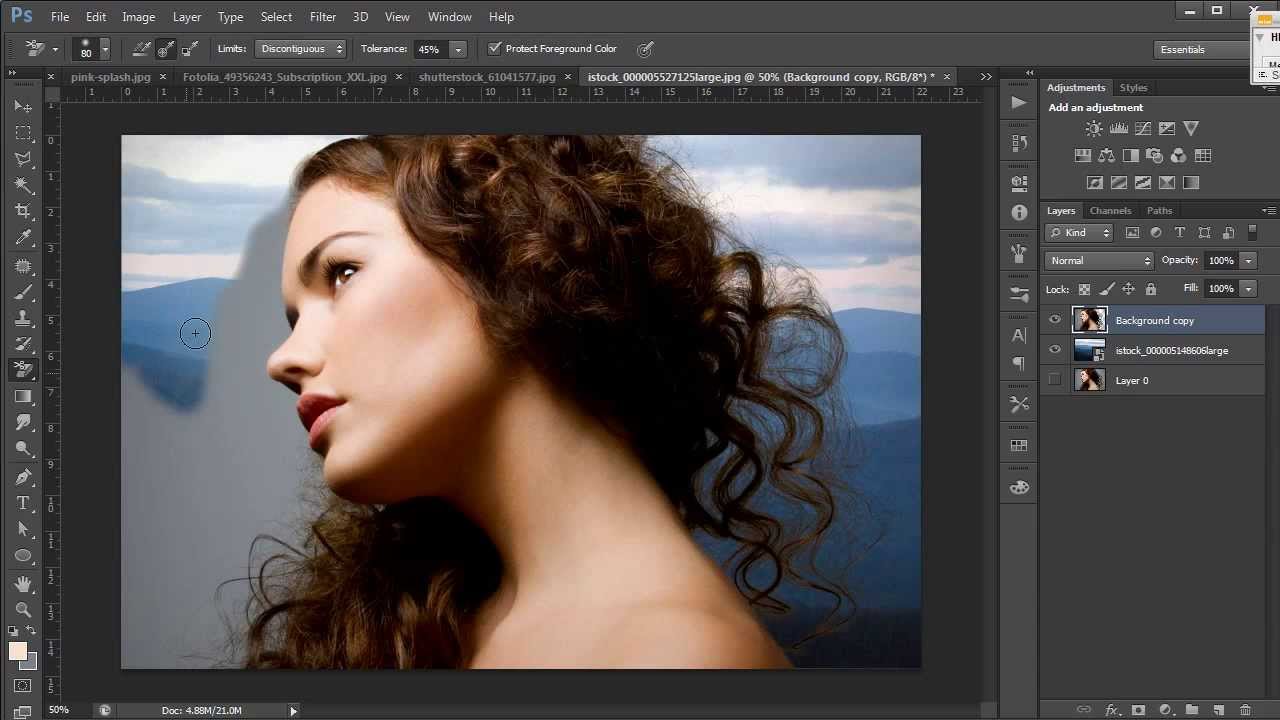 Background Eraser tool in Photoshop - YouTube