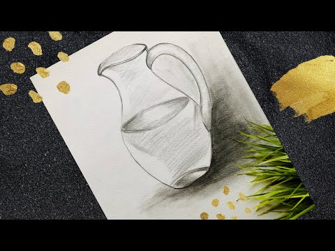 طريقة رسم دورق الماء بالقلم الرصاص _ How to draw water Jug