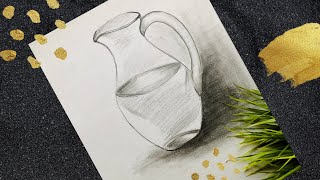 طريقة رسم دورق الماء بالقلم الرصاص _ How to draw water Jug