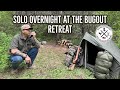 Solo overnight survival  camping at the bugout location shtf bushcraft prepper idaho