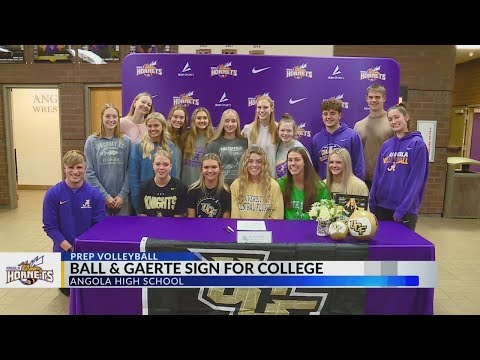 Angola High School's Morgan Gaerte and Mya Ball sign to play college volleyball