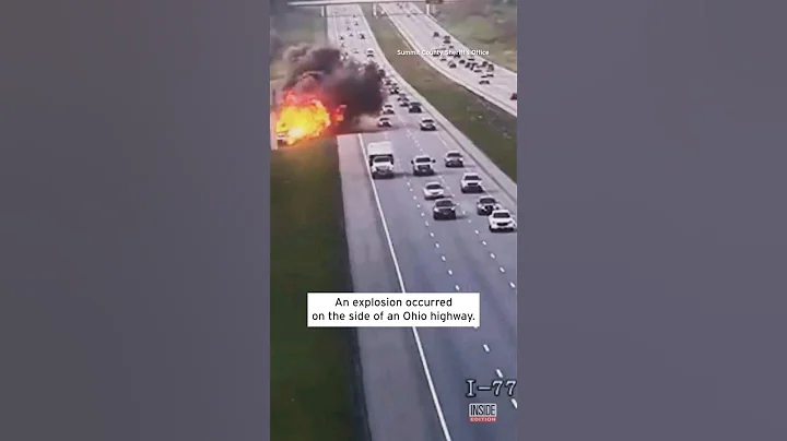 Explosion on Ohio Freeway After Dump Truck Collision #shorts