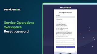 Service Operations Workspace | Reset password