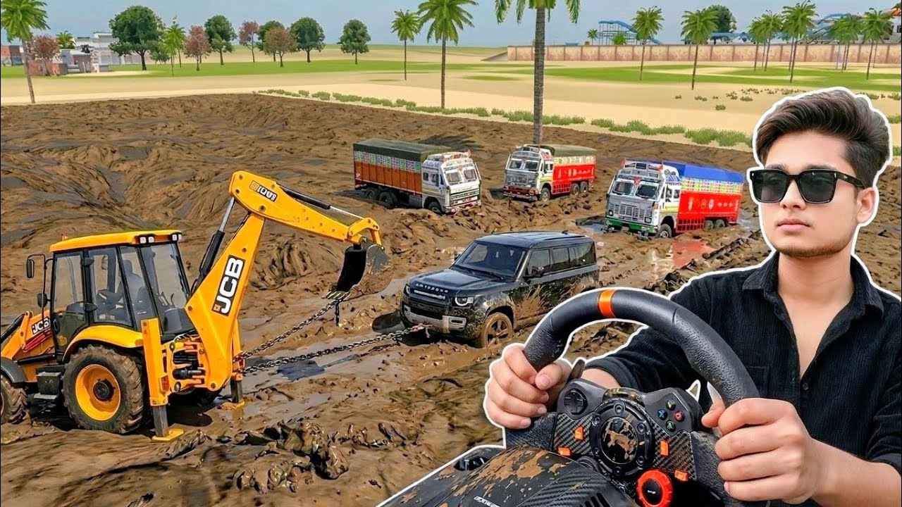Tractor Stuck in Mud Rescue by JCB | Indian Vehicle Simulator 3D #indianvehiclessimulator3dvideos