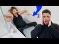 HOME WATER BIRTH PRANK ON HUSBAND!!! MUST SEE REACTION
