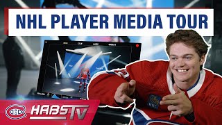 Behind the scenes with Cole Caufield at NHL Player Media Tour