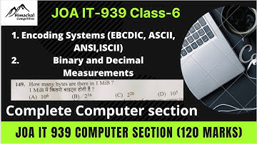 JOA IT 939 || Computer Section Class-6 @himachalcompetitive