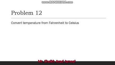 Algorithm || Temperature from Fahrenheit to Celsius
