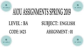 AIOU BA 1423 Part 1 Solved Assignment Spring 2019