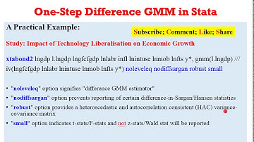 (Stata13): How to Estimate One-Step Difference GMM  #gmm #onestepgmm #twostepgmm #yeardummies