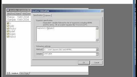 Estimating an Equation using EViews