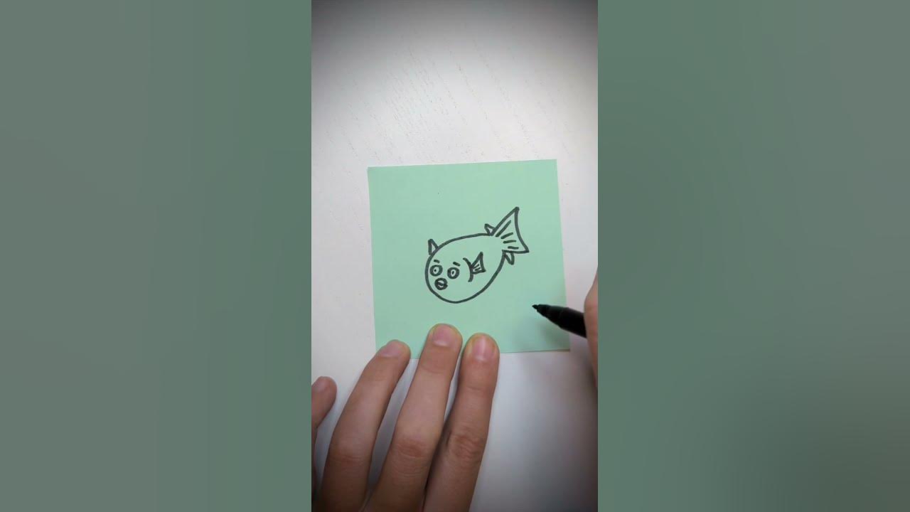 Kugelfisch malen: Doodle Tutorial zum einfach zeichnen lernen für