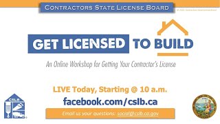 Produced by the california contractors state license board (cslb),
this informational webcast for those who want to get their
contractor’s license...