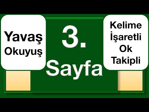 Kuran 3. Sayfa yavaş okuyuş ok takipli kelime işaretli