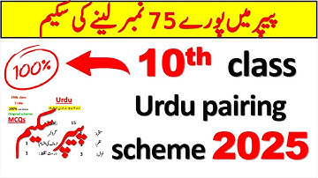 10th class Urdu pairing scheme 2025 | 10th class Urdu paper pattern 2025 | 10th Urdu imp chapters