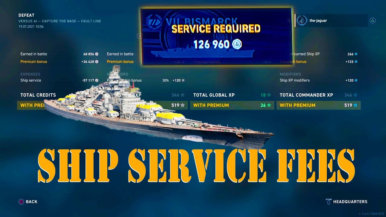 Ship Service Fees And The Cost Of Doing Business | World Of Warships Legends Ps4 Xbox1