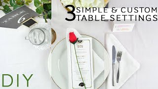 3 DIY Wedding Table Settings