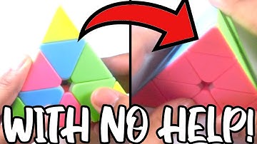 Attempting to Solve a Pyraminx (WITH NO HELP) | The Rock Cuber