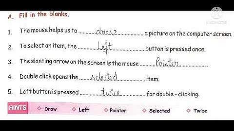 Class 2,Chapter 6,(Handling a Mouse) , Bookwork, (part 2)