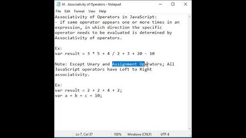 Associativity of Operators in JavaScript in One Minute - JavaScript #shorts 41 🚀