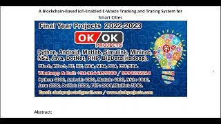 A Blockchain Based IoT Enabled E Waste Tracking and Tracing System for Smart Cities