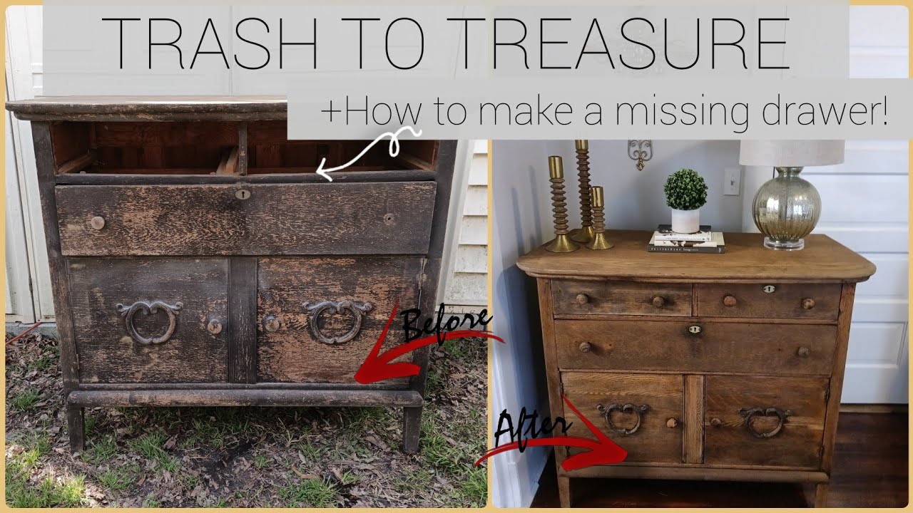 TRASH TO TREASURE | FURNITURE RESTORATION?! | FURNITURE FLIP | NO PAINT