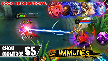 Chou Montage #65 - immune Kaja, Aurora, Selena, Johnson, moscov, Lord Steal, 1vs5 Savage 🔥| MLBB