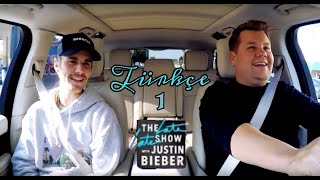 Justin Bieber Carpool Karaoke \/ türkçe altyazılı - part 1