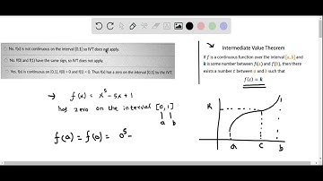 Precalculus Determine if Intermediate value theorem can be applied