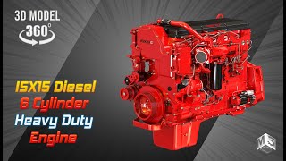 ISX15 Heavy Duty Truck Engine - 6 Cylinder Diesel | Markos3d | 360 Degree Turn Around screenshot 5