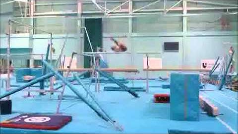 Parallel Bars Double Back Salto Piked Gymnastics Video