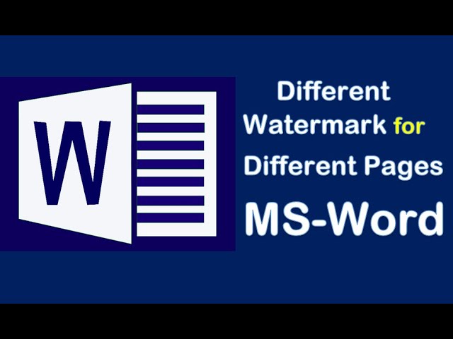 How to apply Different Watermark for Different Pages in MS-Word