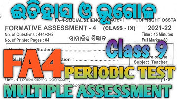 Social Science Periodic Test Answer Key FA4 Class 9  || Multiple Assessment || COPYRIGHT OSSTA