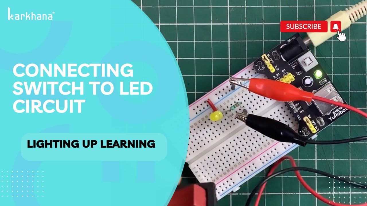 How to connect switch to LED circuit II Electronics for kids ll ...