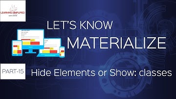 Materialize CSS Crash Course- Show or Hide Classes
